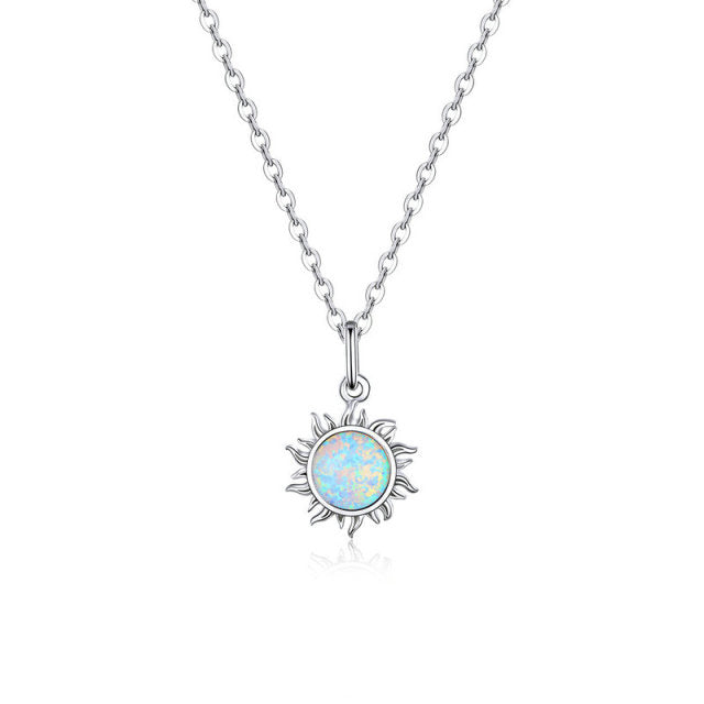 Opal Sun Pendant Necklace