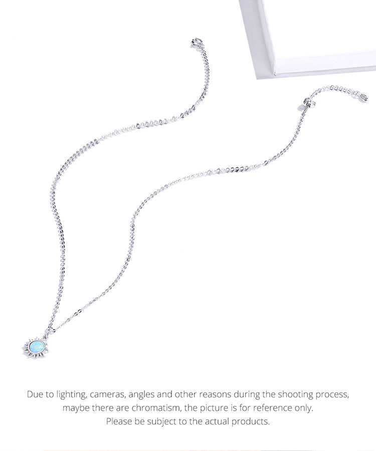Opal Sun Pendant Necklace