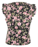 Fashion Summer Floral Print Ruffle Sleeve V-Neck