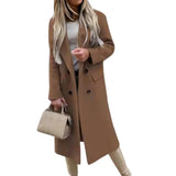 Women's Single-Breasted Wool Blend Coat