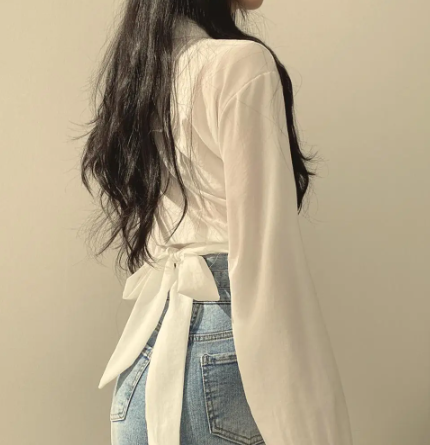 White Long Sleeve Shirt Female Tunic