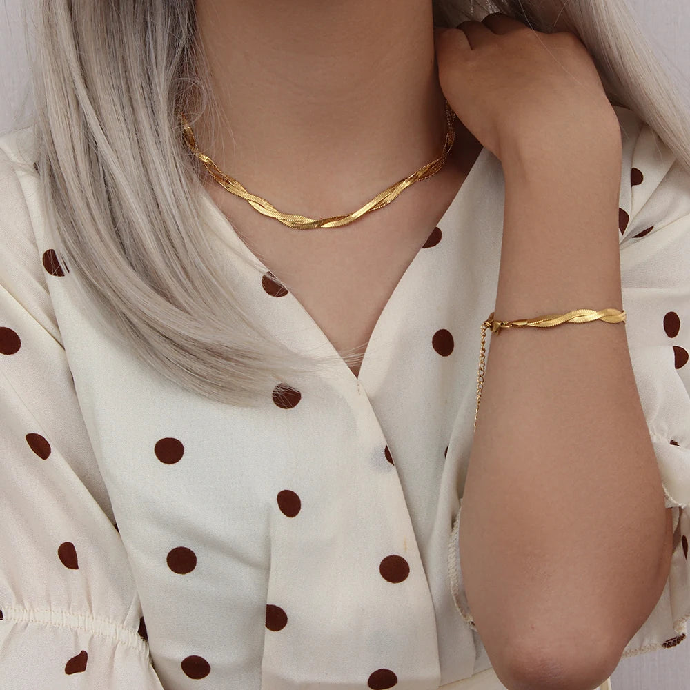 Chain Necklace & Bracelet Set