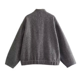 Bomber Jacket Coat Vintage Long Sleeve