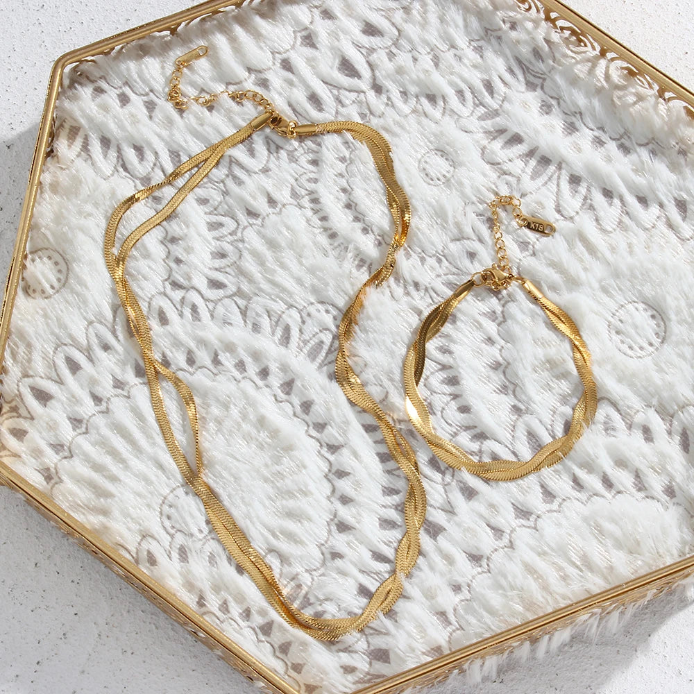 Chain Necklace & Bracelet Set