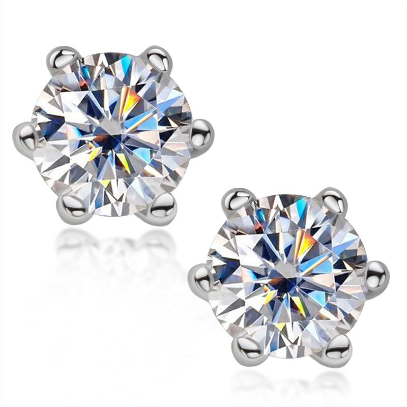 White Gold Stud Earrings