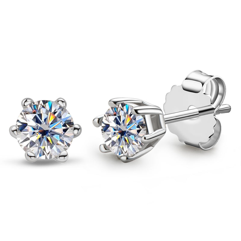 White Gold Stud Earrings
