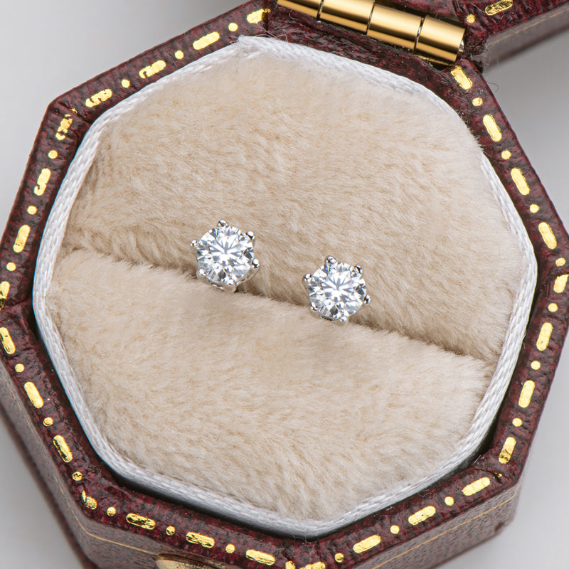 White Gold Stud Earrings
