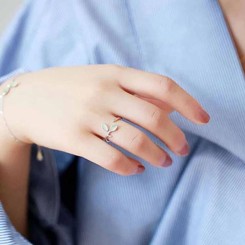 Green Leaf Open Ring - SHANIRE