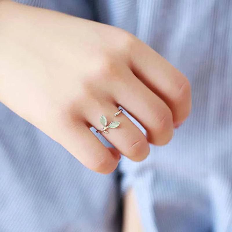 Green Leaf Open Ring - SHANIRE