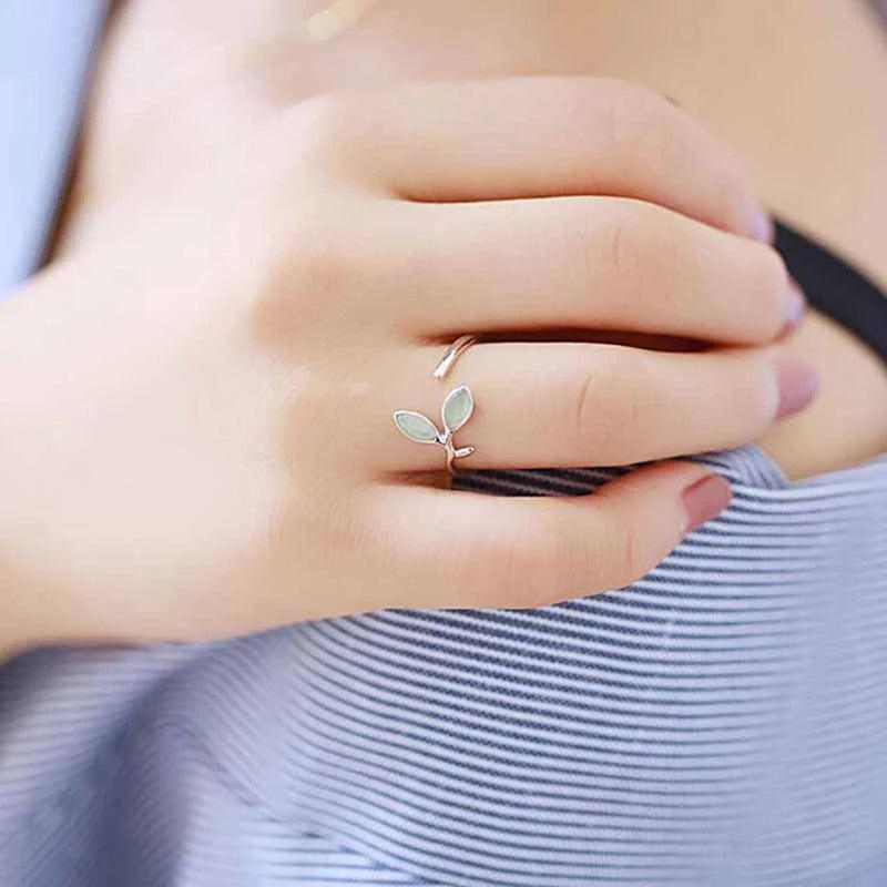 Green Leaf Open Ring - SHANIRE