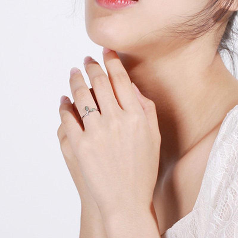 Green Leaf Open Ring - SHANIRE